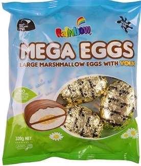 NZ Rainbow Mega Easter Eggs 320g pack